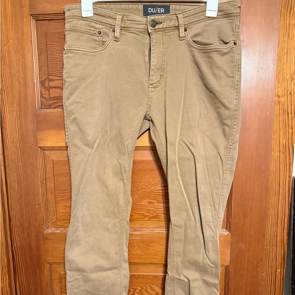 Men's DU/ER beige khaki 34x32 Nature N2X Slim Fit jeans pants #4